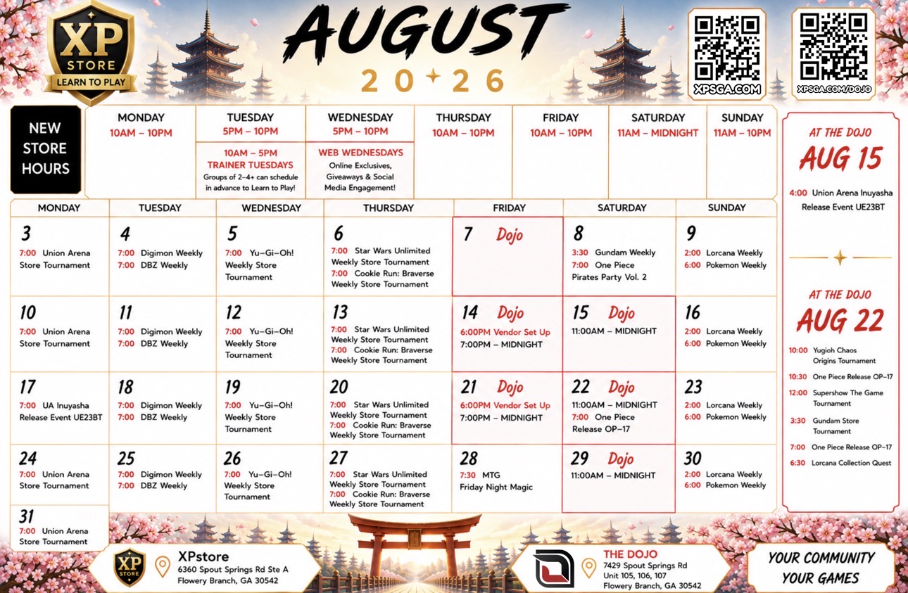 August Calendar ยท The Dojo